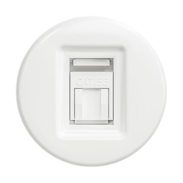 Reblig - Tomada de dados retro sem moldura, branco neve