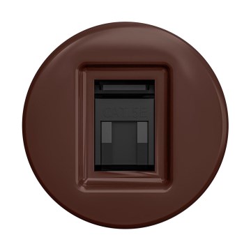 Reblig - Tomada de dados retro sem moldura, castanha