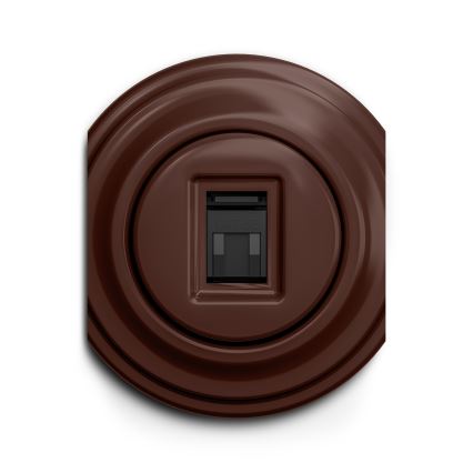 Reblig - Tomada de dados retro sem moldura, castanha