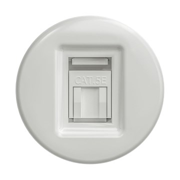 Reblig - Tomada de dados retro sem moldura em cerâmica branca