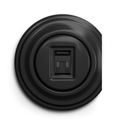 Reblig - Tomada de dados retro sem moldura, preta