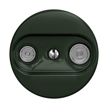 Reblig - Tomada de parede retro para TV+R (passante) sem moldura, verde