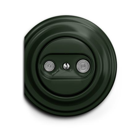 Reblig - Tomada de parede retro para TV+R (passante) sem moldura, verde