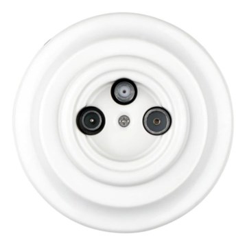 Reblig - Tomada de TV/SAT-W retro em porcelana com moldura, branca