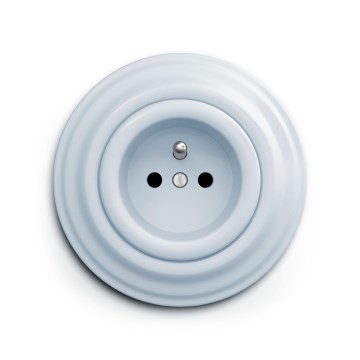 Reblig - Tomada doméstica retro com moldura 230V azul