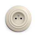 Reblig - Tomada doméstica retro com moldura 230V bege