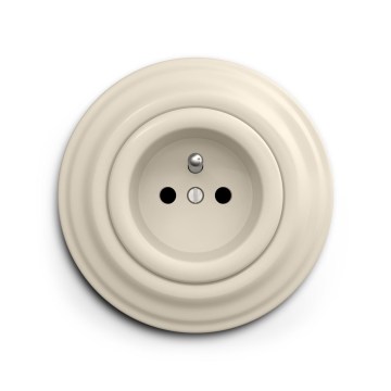 Reblig - Tomada doméstica retro com moldura 230V bege