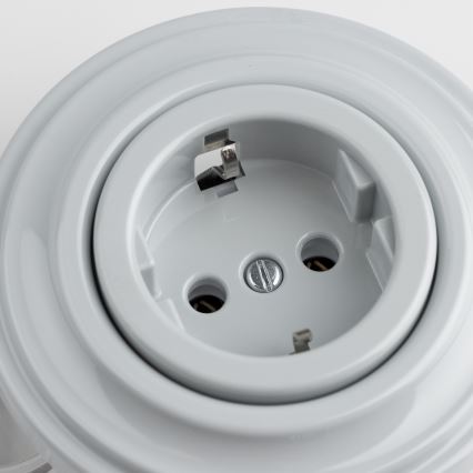 Reblig - Tomada doméstica retro com moldura SCHUKO 230V/16A cinzenta