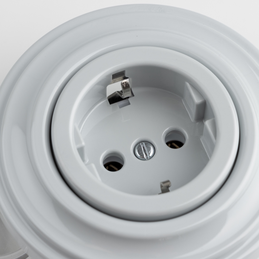 Reblig - Tomada doméstica retro com moldura SCHUKO 230V/16A cinzenta