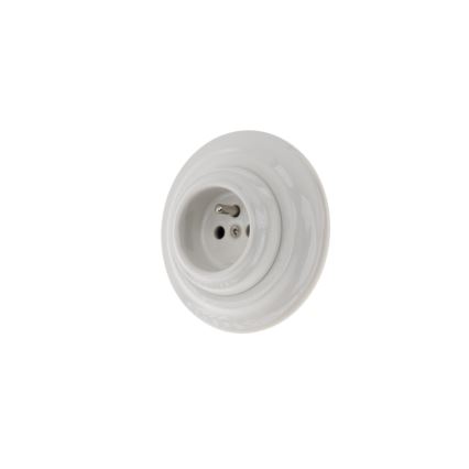 Reblig - Tomada doméstica retro de porcelana com moldura 250V/16A branca