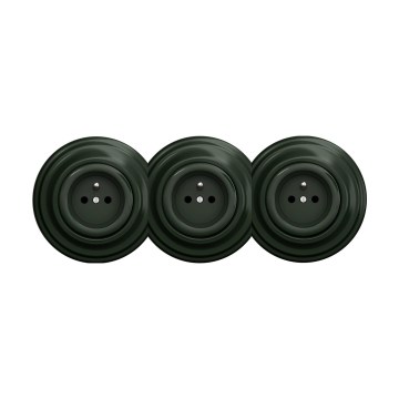 Reblig - Tomada doméstica retro tripla com moldura 230V verde