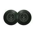 Reblig - Tomada dupla retro doméstica com moldura SCHUKO 230V verde