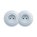 Reblig - Tomada dupla retro para uso doméstico com moldura 230V azul