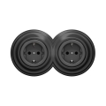 Reblig - Tomada dupla retro para uso doméstico com moldura SCHUKO 230 V antracite