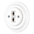 Reblig - Tomada Ethernet retro em porcelana com moldura 2x CAT.5E branca