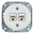 Reblig - Tomada Ethernet retro em porcelana sem moldura 2x CAT.5E branca