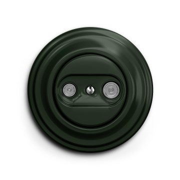 Reblig - Tomada retro de antena TV+R (terminal) com moldura verde