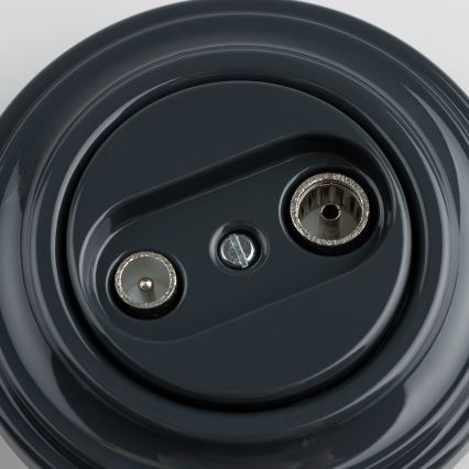 Reblig - Tomada retro de parede TV+R (final) com moldura antracite