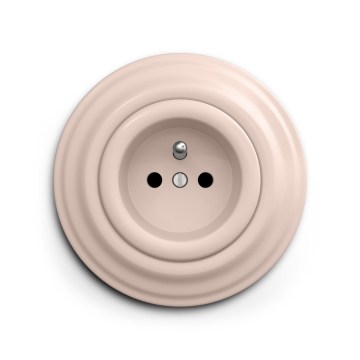 Reblig - Tomada retro doméstica com moldura 230V rosa antigo