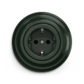 Reblig - Tomada retro doméstica com moldura SCHUKO 230V/16A verde