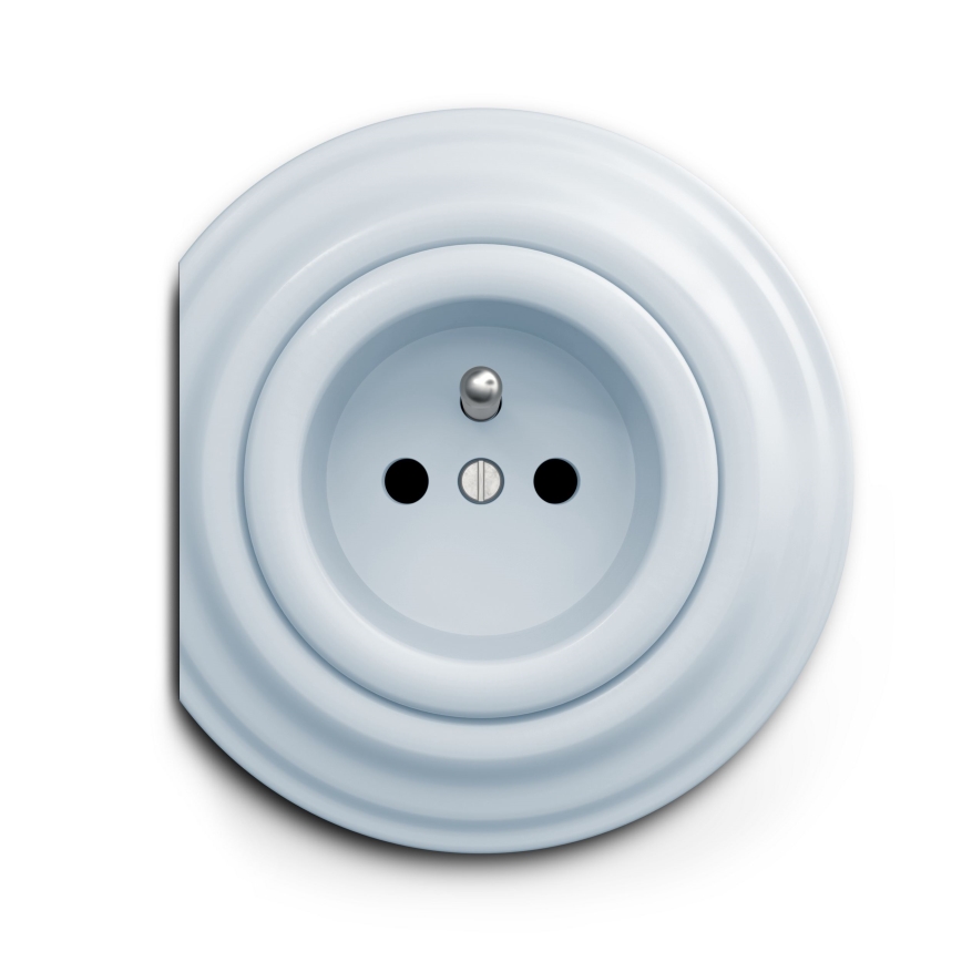 Reblig - Tomada retro doméstica sem moldura 230V, azul