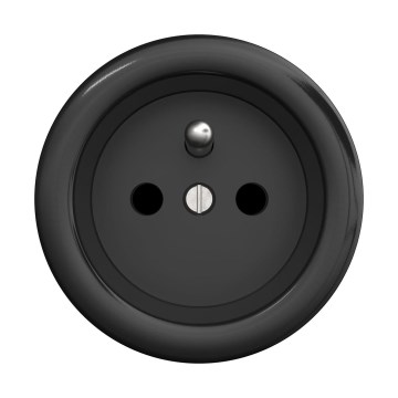 Reblig - Tomada retro doméstica sem moldura 230V preta