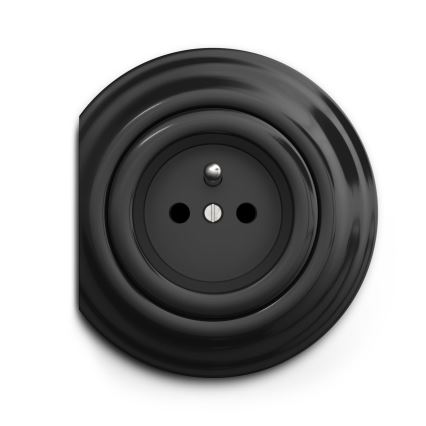 Reblig - Tomada retro doméstica sem moldura 230V preta