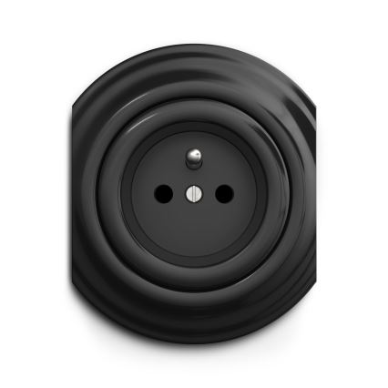 Reblig - Tomada retro doméstica sem moldura 230V preta