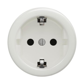 Reblig - Tomada retro doméstica sem moldura SCHUKO 230V/16A cerâmica branca