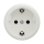 Reblig - Tomada retro doméstica sem moldura SCHUKO 230V/16A cerâmica branca