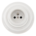 Reblig - Tomada retro em porcelana para uso doméstico com moldura, 250V/16A, branca