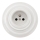 Reblig - Tomada retro em porcelana para uso doméstico com moldura, 250V/16A, branca