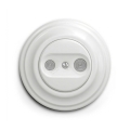Reblig - Tomada retro para TV+R (passante) com moldura em branco-neve
