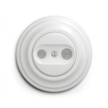Reblig - Tomada retro para TV+R (passante) com moldura em branco-neve