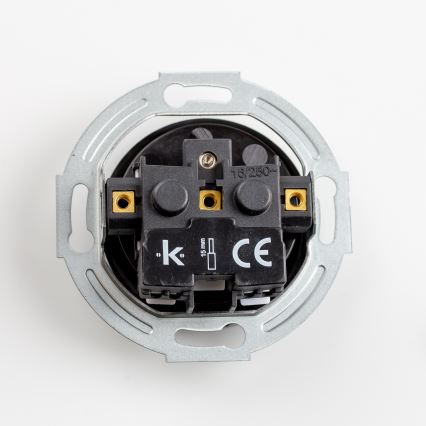 Reblig - Tomada retro residencial com moldura 230V preta