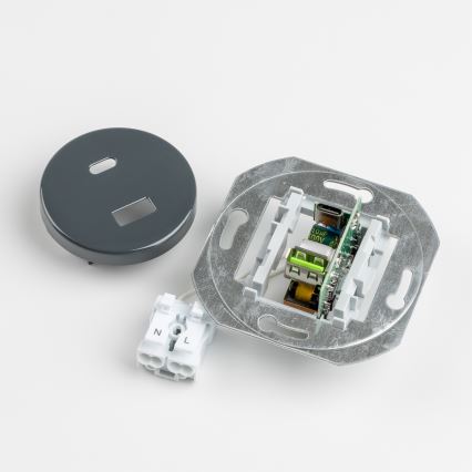 Reblig - Tomada USB retrô A+C com moldura antracite