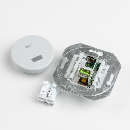 Reblig - Tomada USB Retro A+C com moldura cinzenta