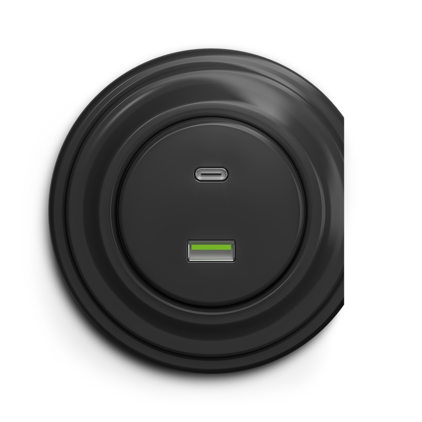 Reblig - Tomada USB retro A+C sem moldura antracite