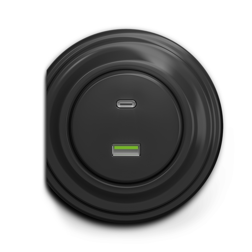 Reblig - Tomada USB retro A+C sem moldura antracite