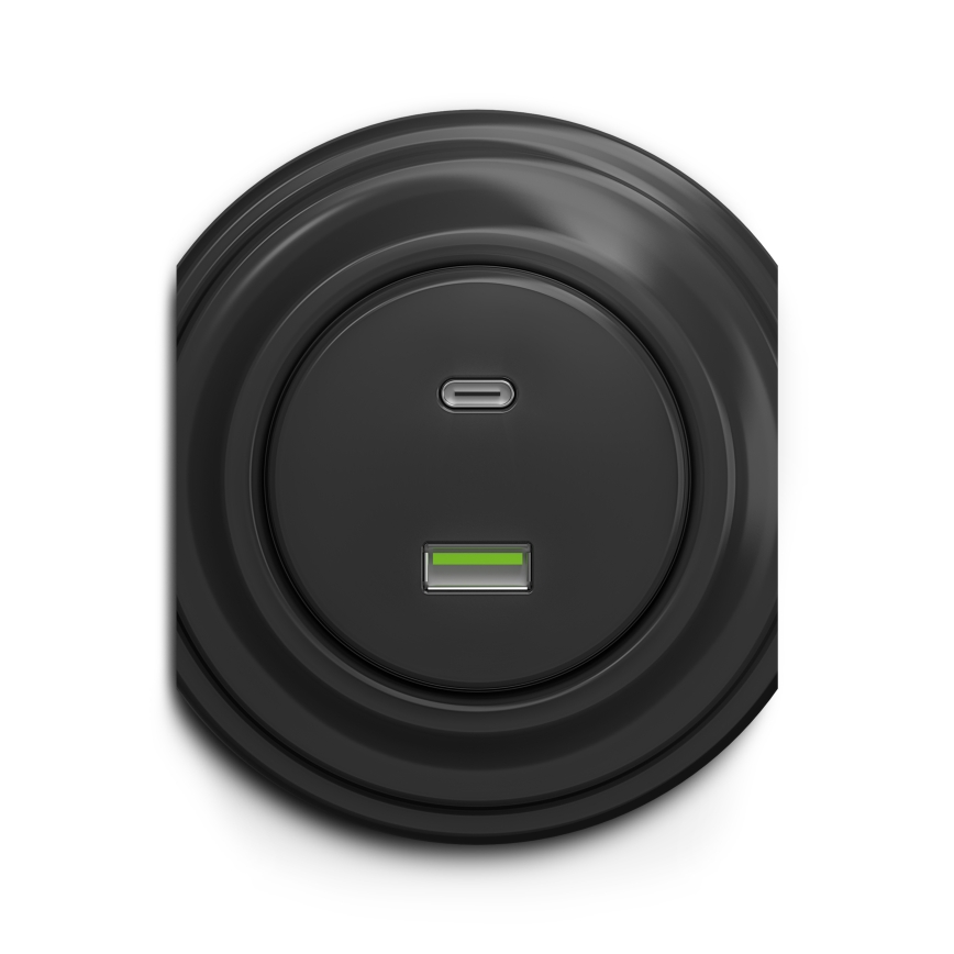 Reblig - Tomada USB retro A+C sem moldura antracite