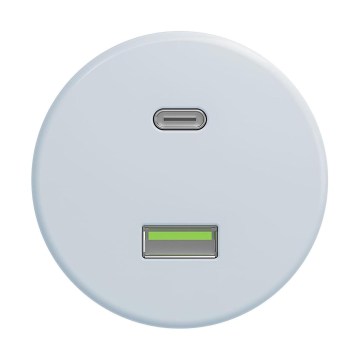 Reblig - Tomada USB Retro A+C sem moldura, azul