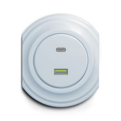 Reblig - Tomada USB Retro A+C sem moldura, azul