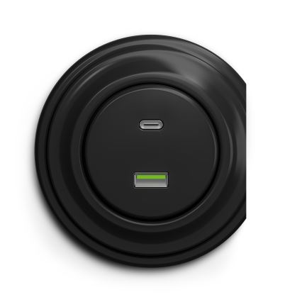 Reblig - Tomada USB Retro A+C sem moldura preta