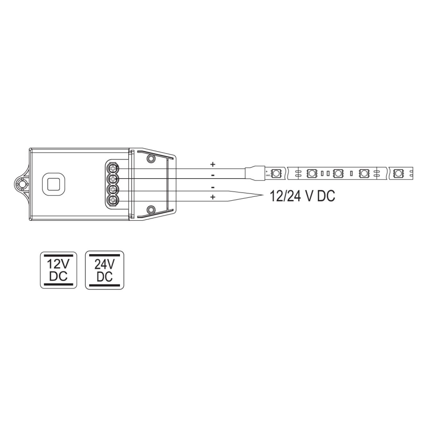 Receptor para interruptores sem fios cinéticos 12/24 V