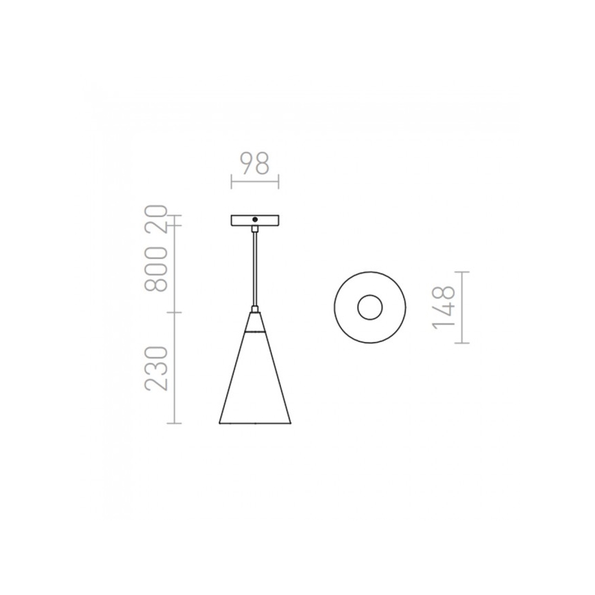 RED - Design Rendl - R12380 - Candelabro suspenso HEIDI 1xE27/28W/230V betão/madeira