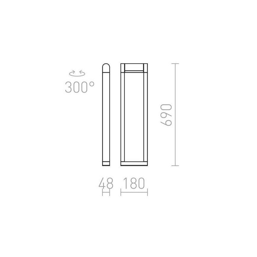 RED - Design Rendl - R12624 - Candeeiro exterior LED AQUE LED/8W/230V IP54 preto