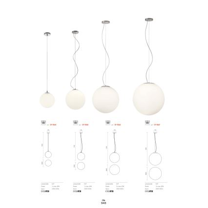 Redo 01-1066 - Candelabro suspenso OLA 2xE27/42W/230V diâmetro 40 cm