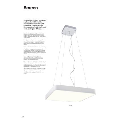 Redo 01-1124 - Candelabro suspenso LED SCREEN LED/48W/230V 3000K