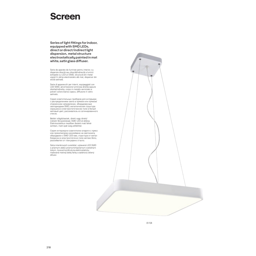 Redo 01-1124 - Candelabro suspenso LED SCREEN LED/48W/230V 3000K