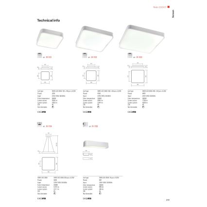 Redo 01-1124 - Candelabro suspenso LED SCREEN LED/48W/230V 3000K